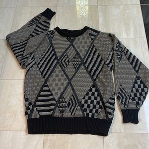 VNTG Leather Trimmed Peter England Sweater